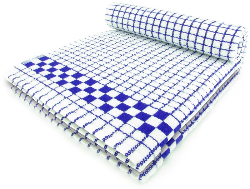 Fecido Classic Kitchen Dish Towels with Hanging Loop - Heavy Duty Absorbent Dish Clothes - European Made 100% Cotton Tea Towels - Set of Two, Blue - Image 1